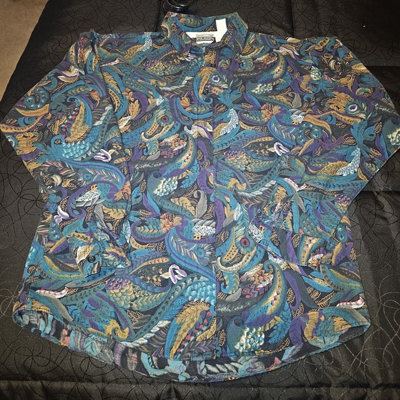 Colorful Patterned Button Down Shirt - Picture 1 of 3